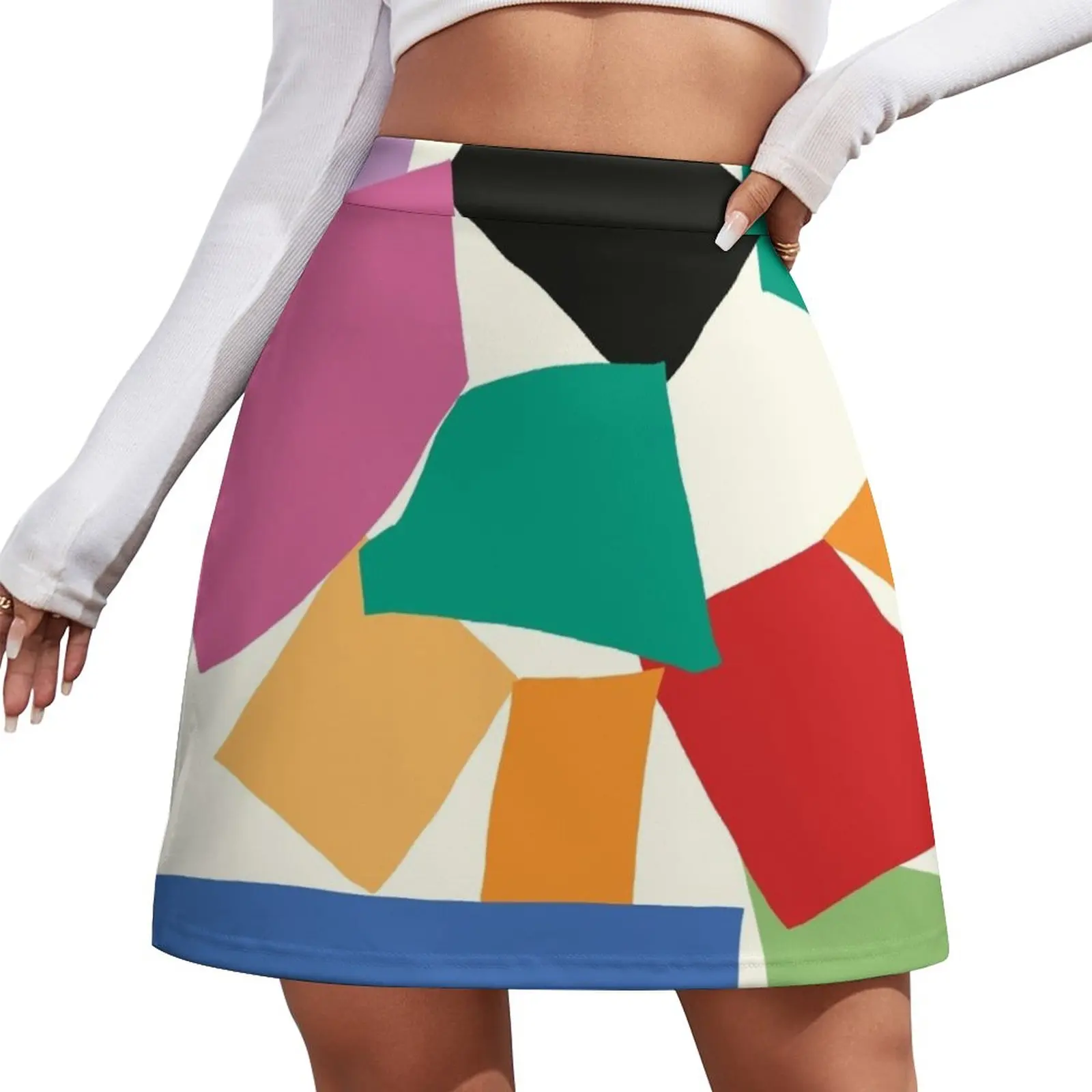 Colorful Collage Matisse Inspired Mini Skirt Women's dress Short skirts kawaii clothes korean clothes ladies matisse cut outs