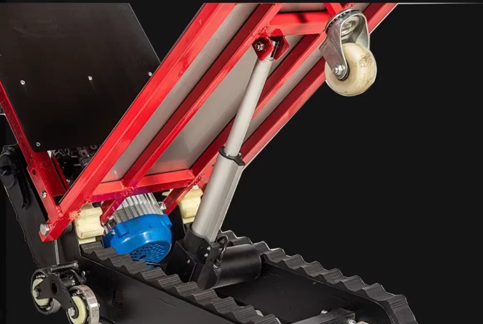 NEUES elektrisches Treppensteigungsfahrzeug mit Kettenbehälter, 400 kg, Handwagen für die Laderauf- und Abtreppensteiger – Detail 11