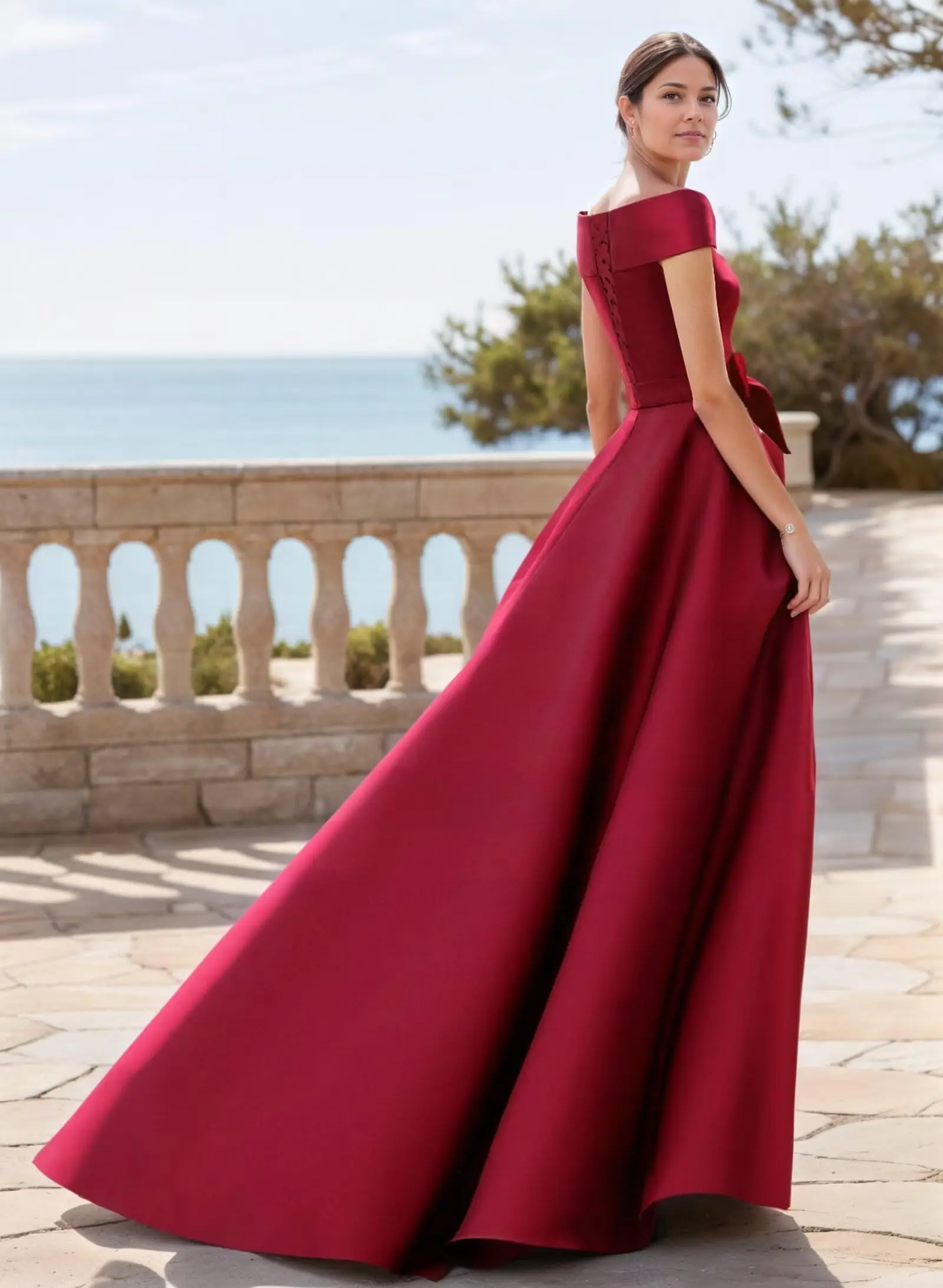 فساتين أم العروس من الدانتيل بالترتر للنساء بدون أ...