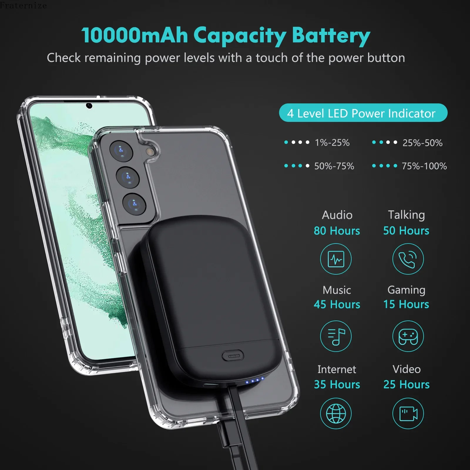 Smart battery charger case For Samsung Galaxy S22 S21 S10 S20 Plus Ultra S21FE S20FE S10e power bank typec Magnetic Stand Cover