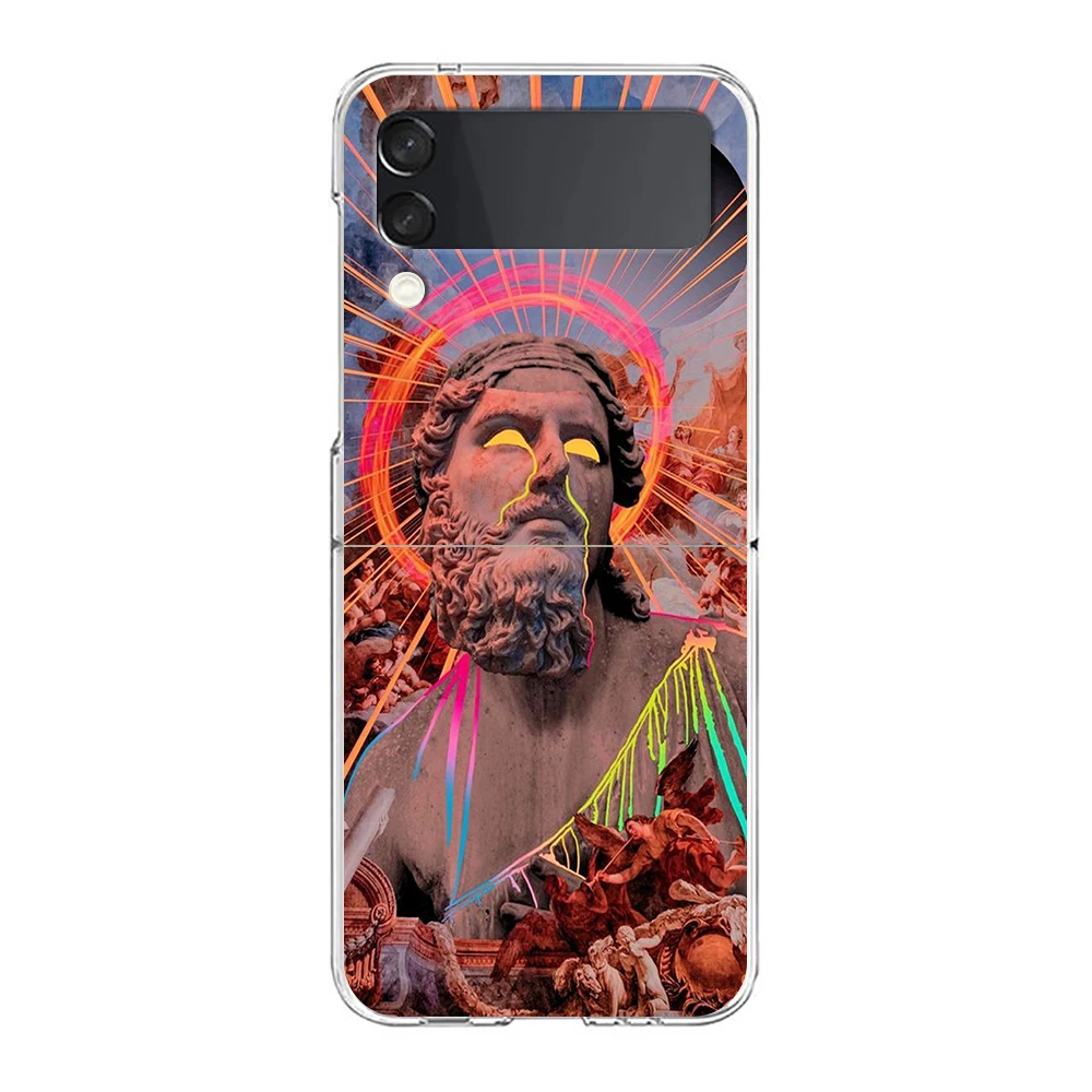 Kunst ästhetische David Eyes Hard PC Handy hülle für Samsung Galaxy Z Flip 5 4 3 transparente Abdeckung für Galaxy Z Flip6 stoß feste Hülle – Detail 7