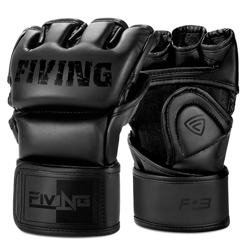 FIVINGHalfFingerBoxingGlovesPULeatherMMAFightingKickBoxing