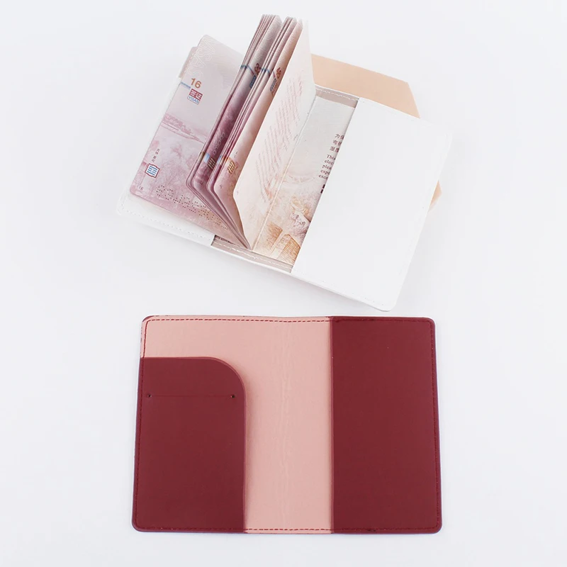 

Lover Couple Passport Cover Hot Stamping Plane Travel Passport Cover Holder