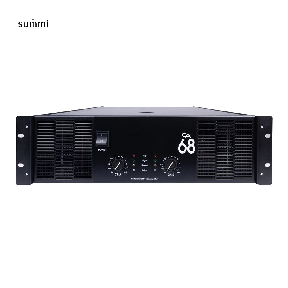CA68 Professional 2*1600 Watt Class H DJ Power Amplifier KTV Outdoor Audio Power Amplifier For Performance