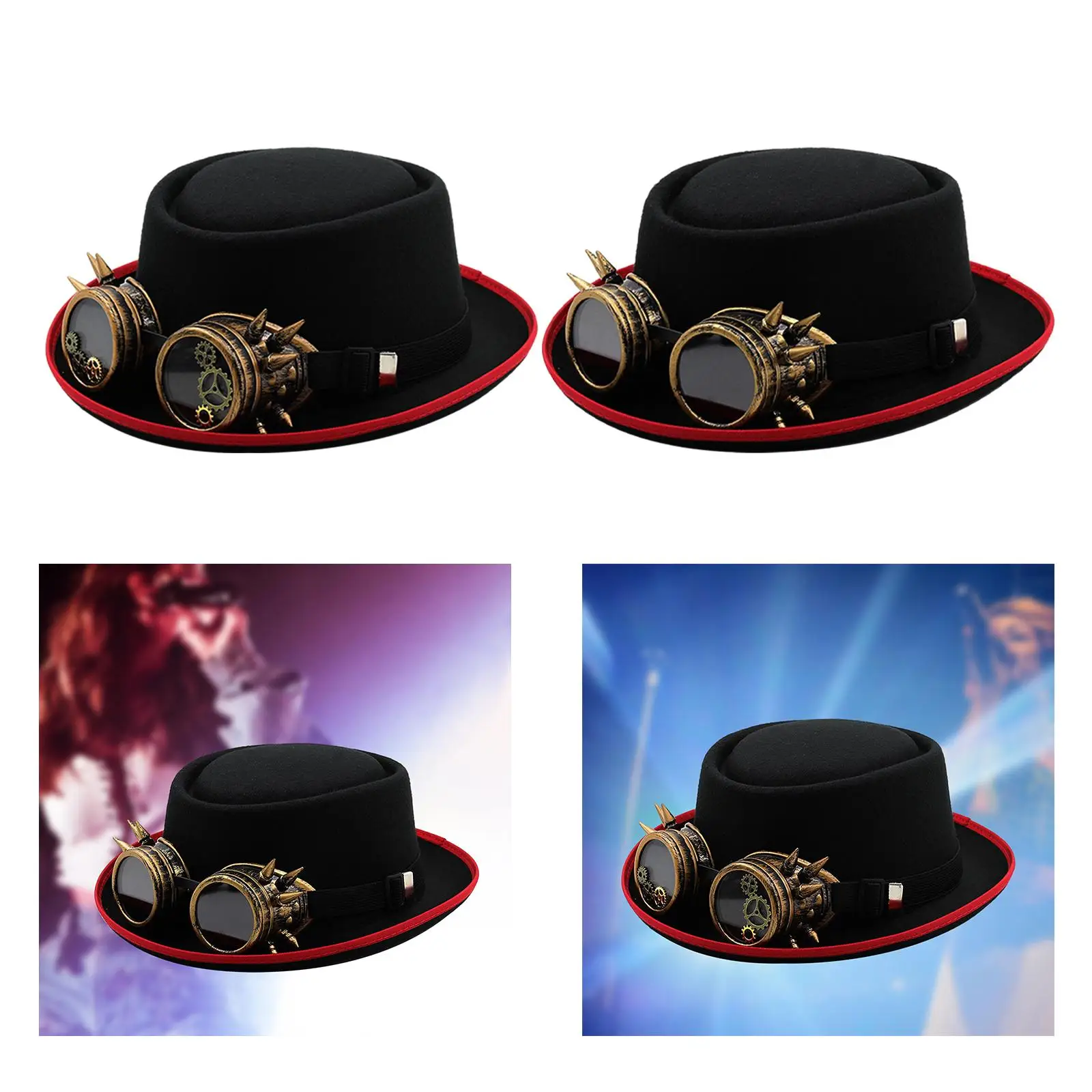 Steampunk Top Hat Adults Costume Accessories Black Vintage Style Headgear for Carnival Mardi Gras Dress up Masquerade Halloween