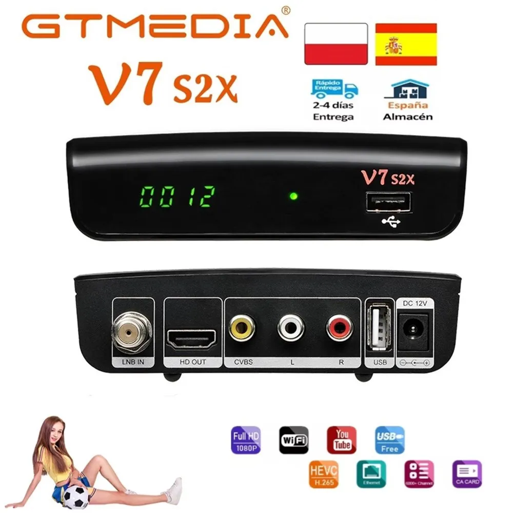 Новый 1080P GTmedia v7 s2x DVB-S2 спутниковый ресивер с usb wifi цифровой обновление до Freesat v7s v8 v9