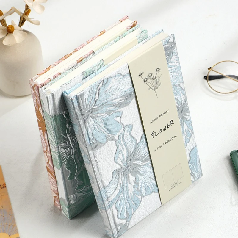 A5 Embossed Lily Gold Hardcover Notebook for Writing and Sketching