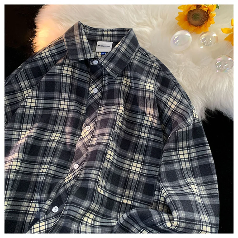

Весенняя рубашка в гонконгском стиле с узором для мужчин, Высококачественная рубашка с длинным рукавом, модная брендовая тонкая куртка с внутренним слоем, тренд 2024