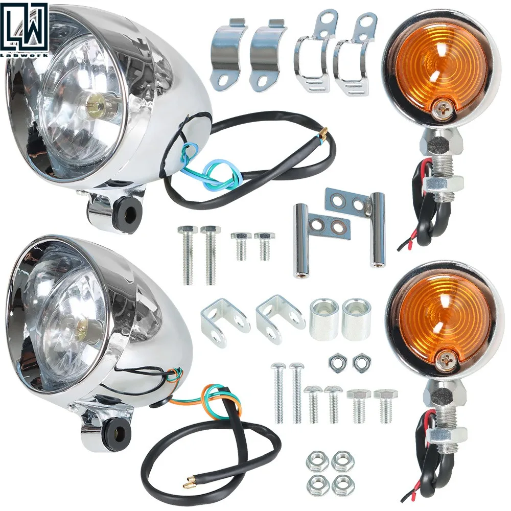 

Chrome Motorcycle Spot Fog Light W/Turn Signal Driving Passing Lamp For Touring