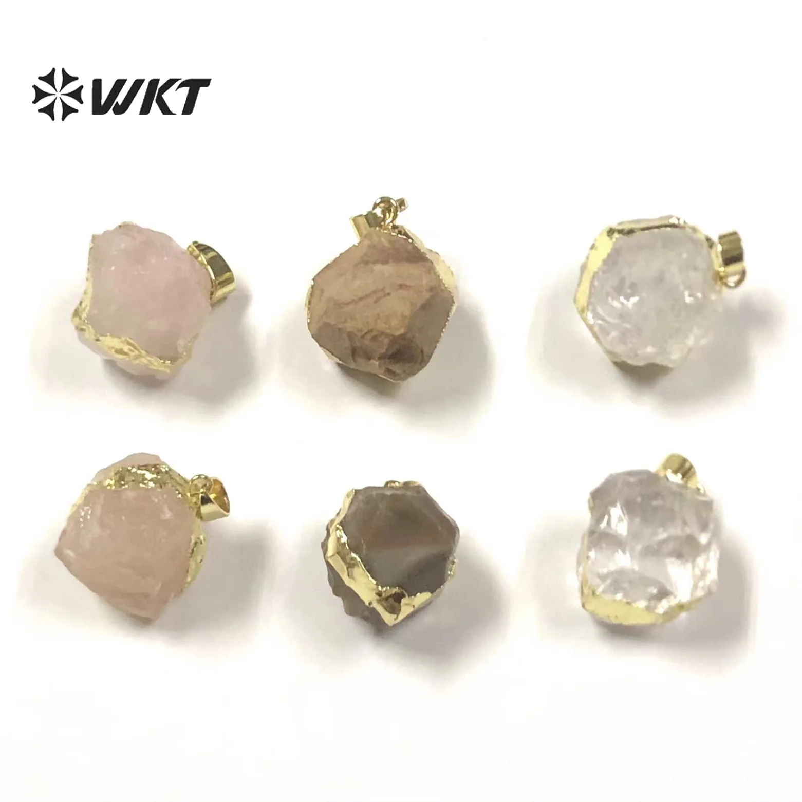 

WT-P1775 WKT 2023 Hot Style Natural Stones Indian Agates Rose Crystal Charms For Lady Gift Pendants Crystal Necklaces ACC