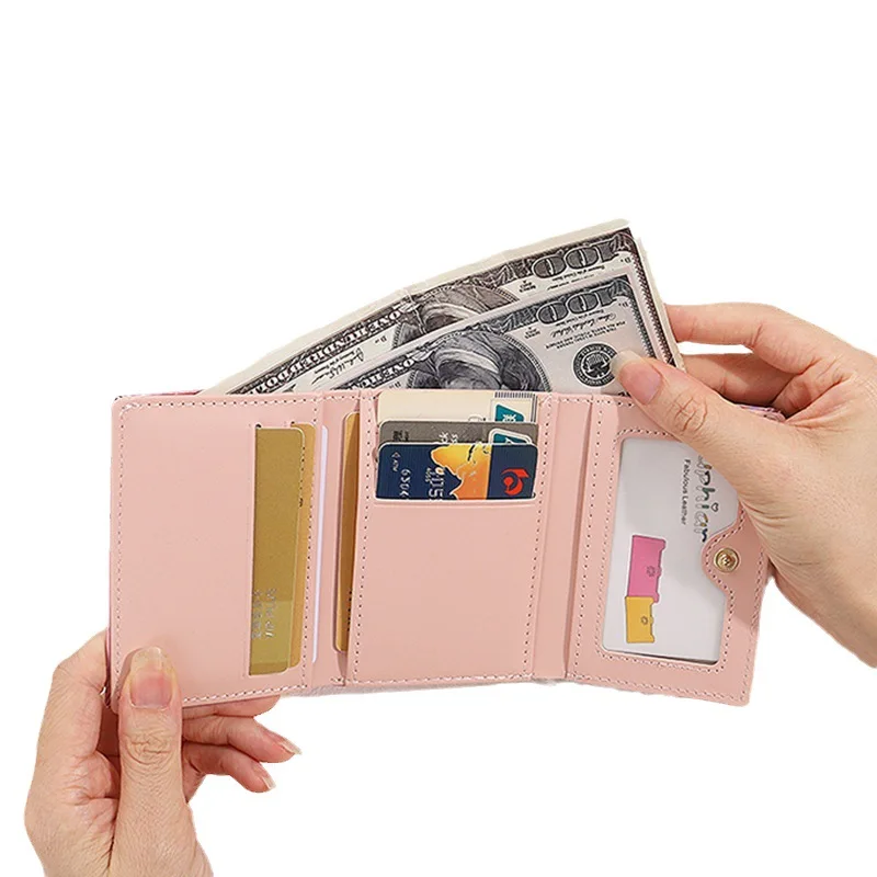 Women's Wallets Fashion Rainbow Credit Card Holder Purses with Coin Pocket for Women Portable Short PU Leather Cute Wallet 6