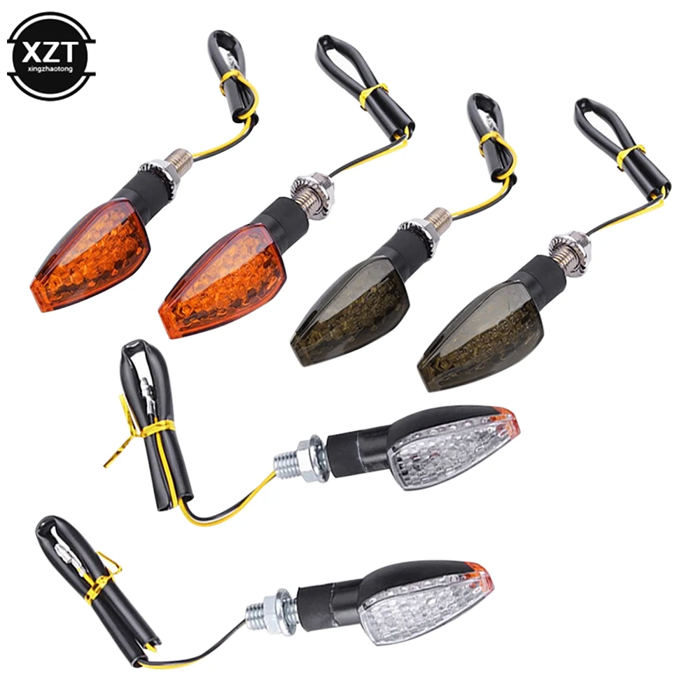 2pcs/set Universal Motorcycle LED Turn Signals Light Long Short Turn Signal Indicator Lamp Lights Blinkers Flashers Accessories, auto led light