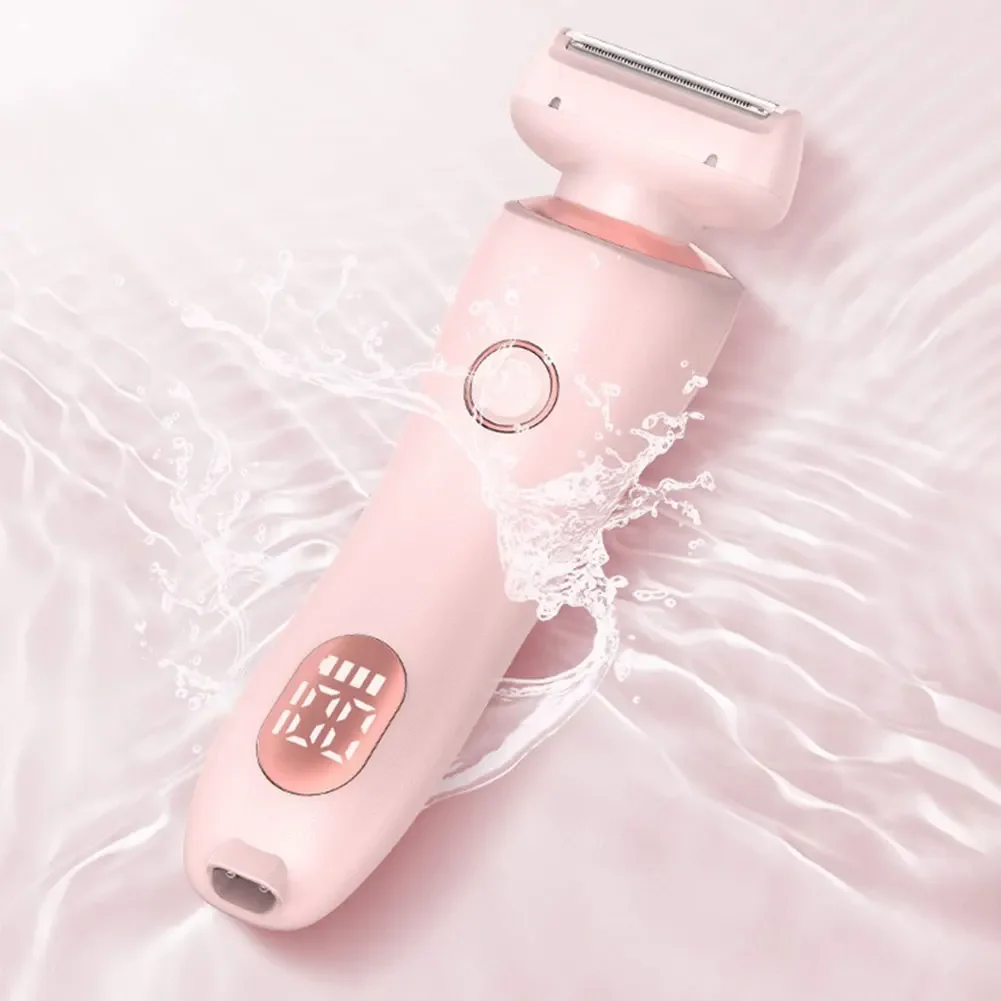 Women Electric Epilator 2 in 1 Body Hair Removal Razor Waterproof Rechargeable Bikini Trimmer for Pubic Legs Underarms Face Hair 5