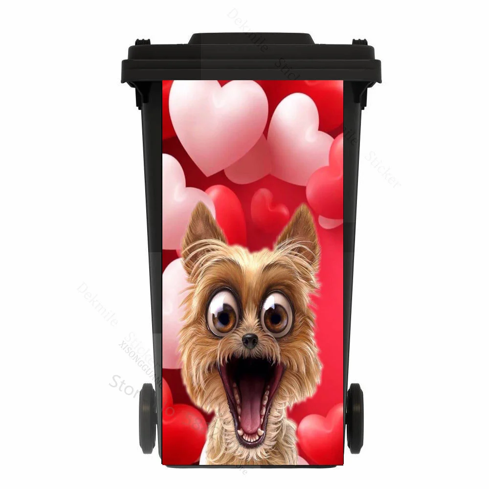 Trash Can Sticker Funny Animals Renew Rubbish Bin Sticker Vinyl Removable Waterproof Sticker Decals Fashion Ktichen Accessory Home Decoration Gift