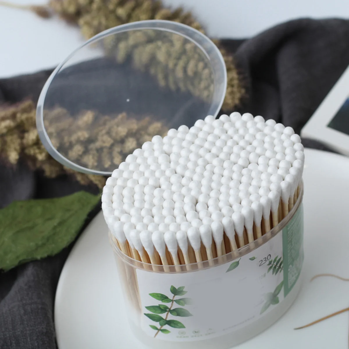 230 Pcs Cotton Swab Sticks for Ears Cast Buds Makeup Organic Oval Canning Swabs Cleanning Fioc Pointed 3