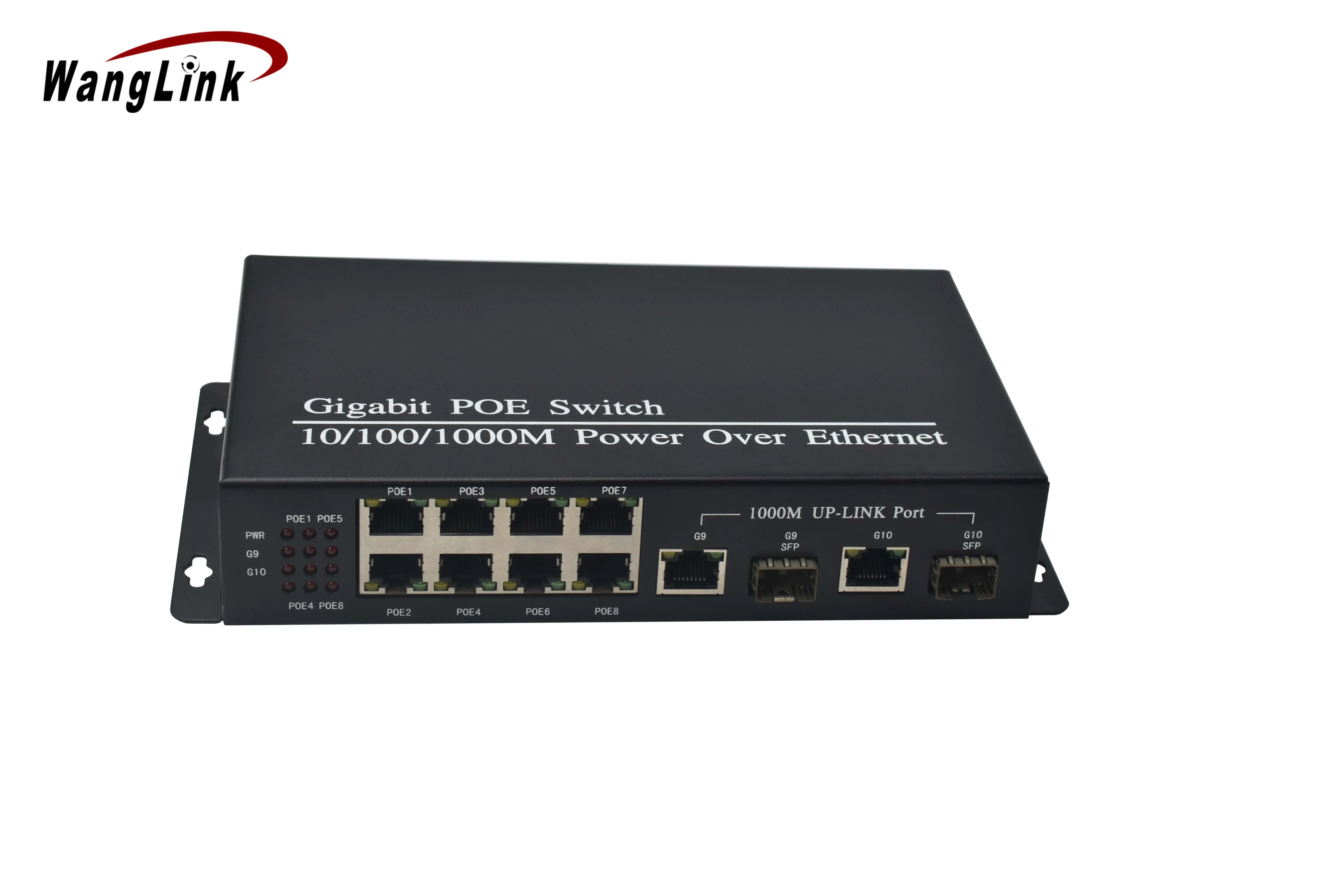 Gigabit network switch poe 8 port 10/100/1000mbps and 2 SFP slot 2 uplink PoE switch for camera cctv voip hd cctv network 5mp ai ip camera module low illumination g5c mainboard xmeye onvif h 265