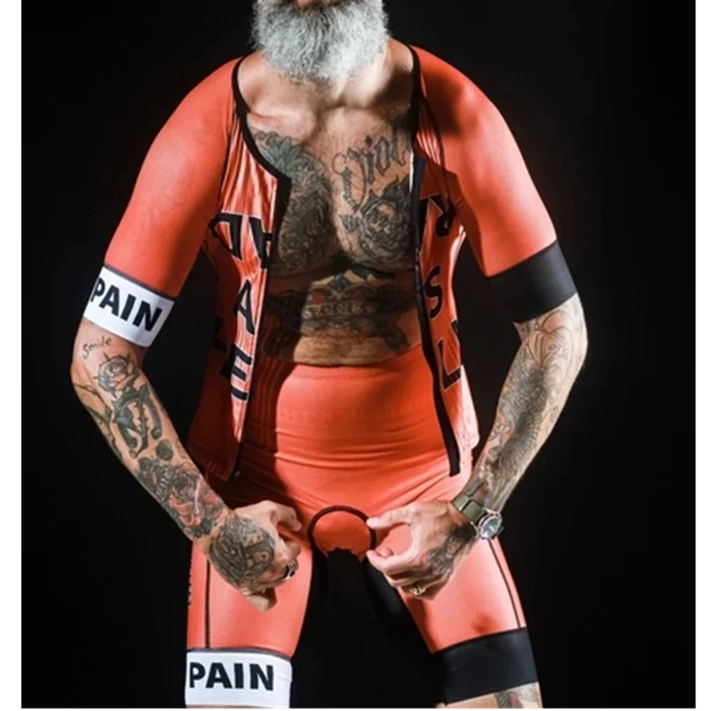 Description Picture 4 of itemLove The Pain Men Cycling Clothing Summer Cycling Jersey Triathlon Jumpsuit Quick-drying  Running Swimming Short Sleeve Skinsuit