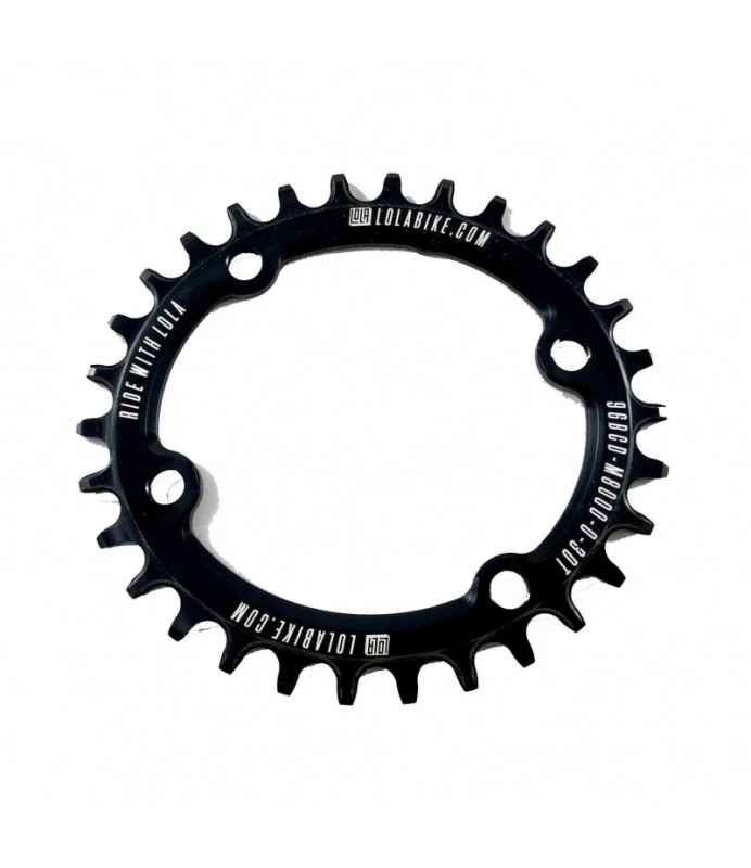 Platos LOLA Monoplato Oval 96BCD 34 Dientes Negro LOLA|Cigüeñal y cadena de de bicicleta| -