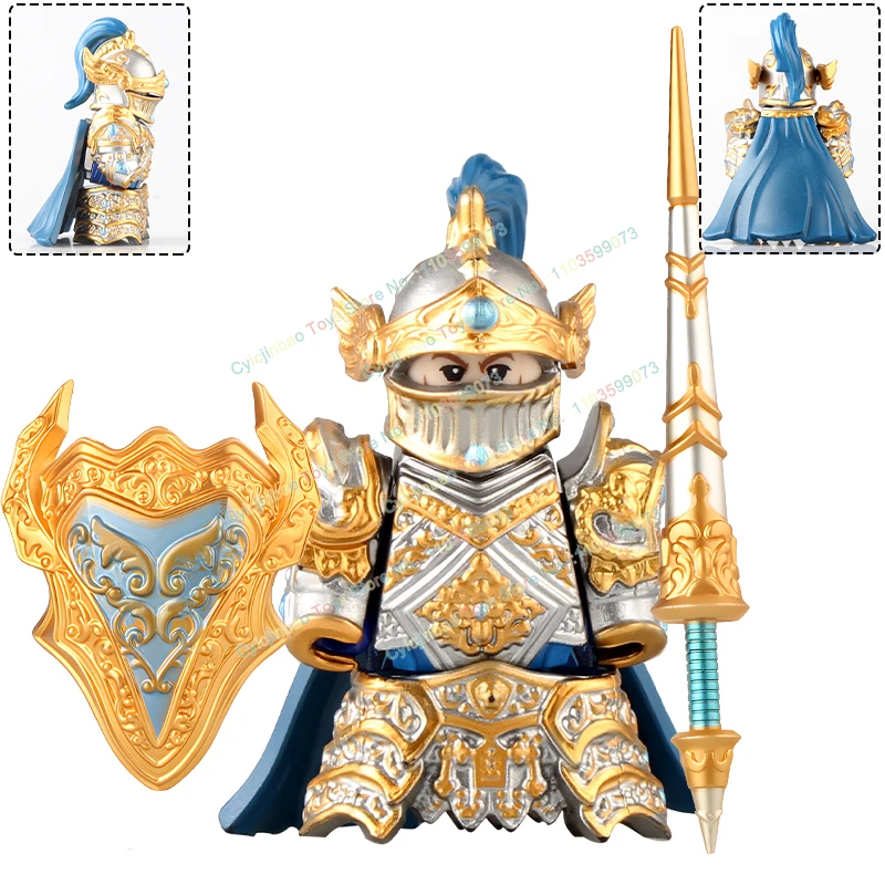 S124-127 MOC Mittelalterlichen Ritter Baustein Schwere Rüstung Ritter Kreative DIY Waffen Zubehör Action-figuren Pädagogisches Spielzeug – Detail 6