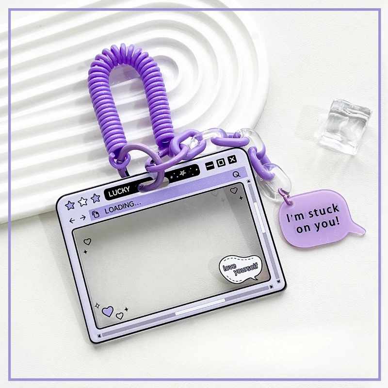 ID Card Holder - Lovely Pink With Transparent Strap « Back