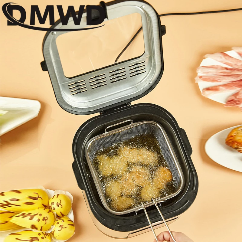 5L Deep Fryer Electric Household Intelligent Temperature adjustable Frying Machine Visualization Multicooker Removable Basket
