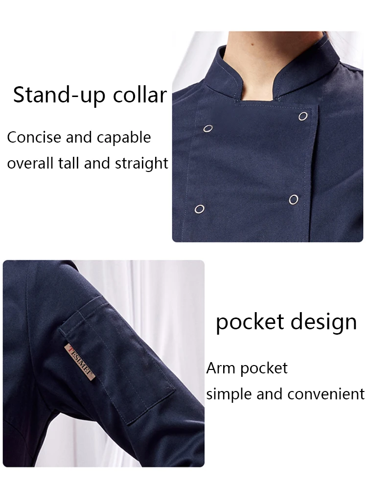 Hotel Female Chef Uniform Restaurant Waitress Jacket Catering Cook Cooking Coat Cafe Bakery Kitchen Waiter Work Costume Chef Uniform Waiter Work Uniform