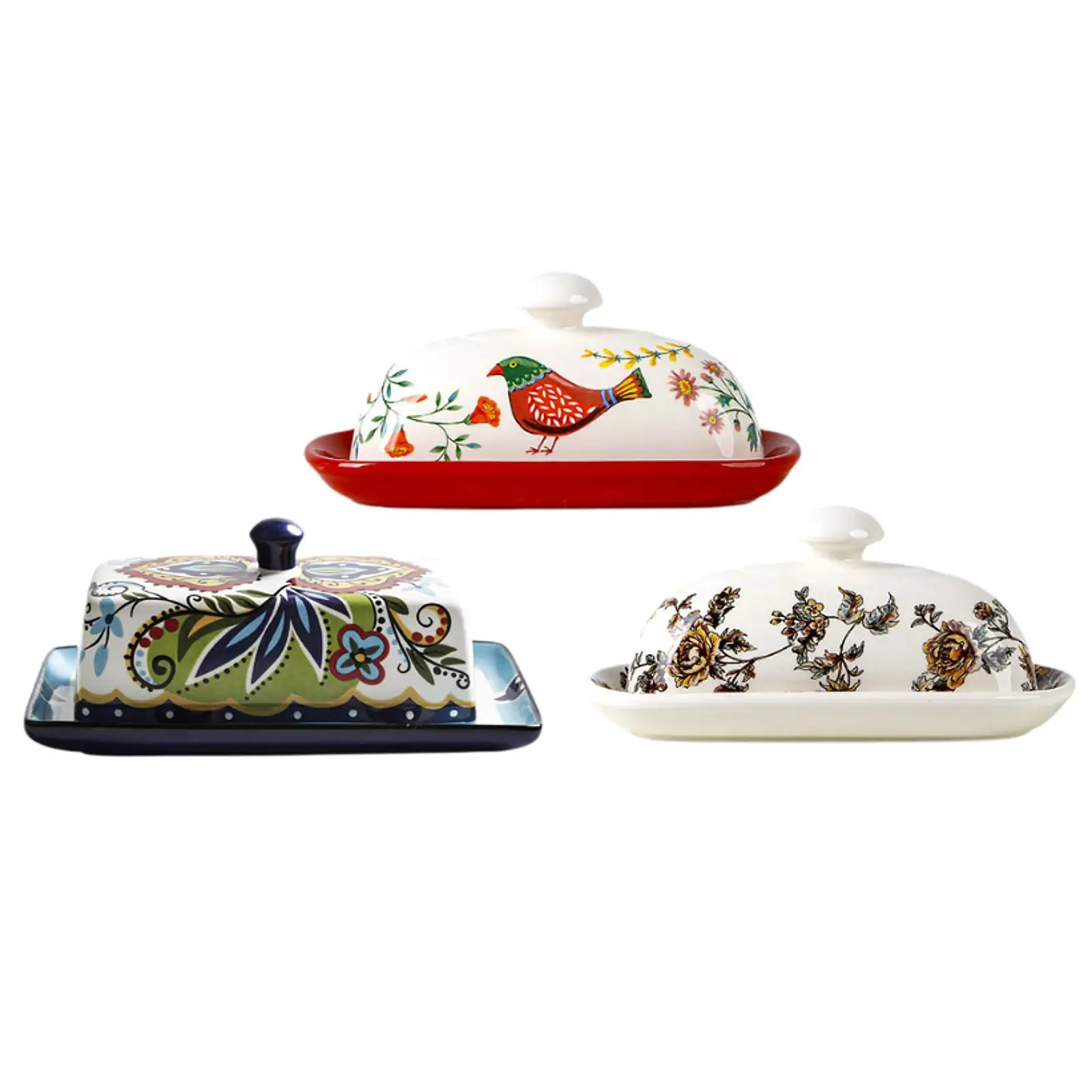 Cheese Butter Keeper Butter Plate with Lid Holder Container Kitchen Accessory Minimalist