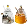 Honeycombs Bees Jar Glass Honeys Jar with Honeys Jar with Lids and Honeys Dispenser Glass Container 2