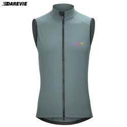 Cycling Windproof Waterproof Vest with Dual Zippers and Back Pocket - Asian-XXL (Grey)