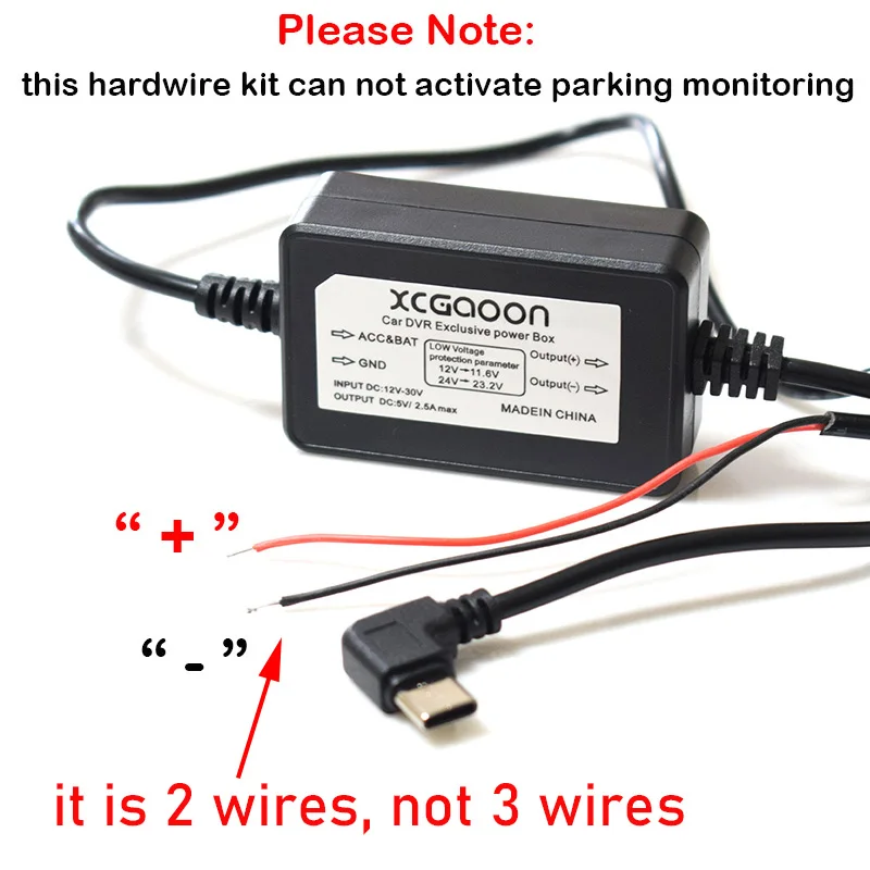รูปสินค้า สายชาร์จกล้องรถยนต์ 5V 2A พร้อม Micro & Type-C 3 เมตร
