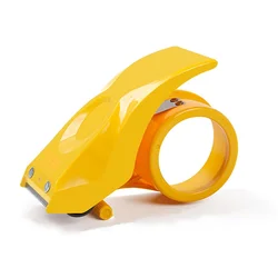 Heavy Duty Reusable Tape Dispenser with Replaceable Cutter for Efficient Packing and Sealing (Yellow 1PC)