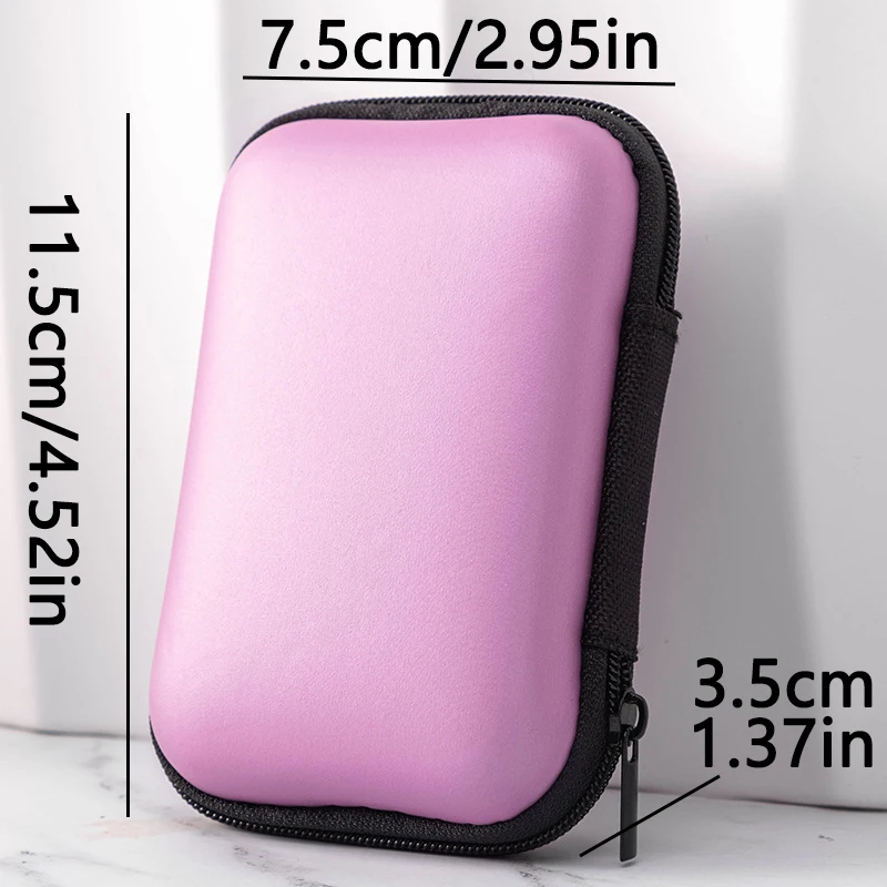 Compact Cable Organizer Case – Pink Travel Storage Pouch for Chargers, Earphones & Accessories