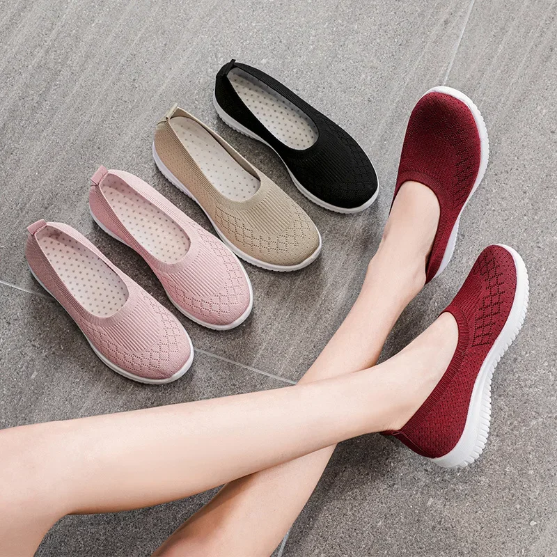 Summer Mesh Women Casual Shoes Breathable Sneakers Women Lightweight Slip on Loafers Outdoor Walking Shoe Tenis Zapatillas Mujer