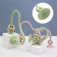 New Kids Wood Ring Soft Silicone Teether Toy Infant Teething Chewing Toy Baby Accessories Newborn Photography Baby Toys 3