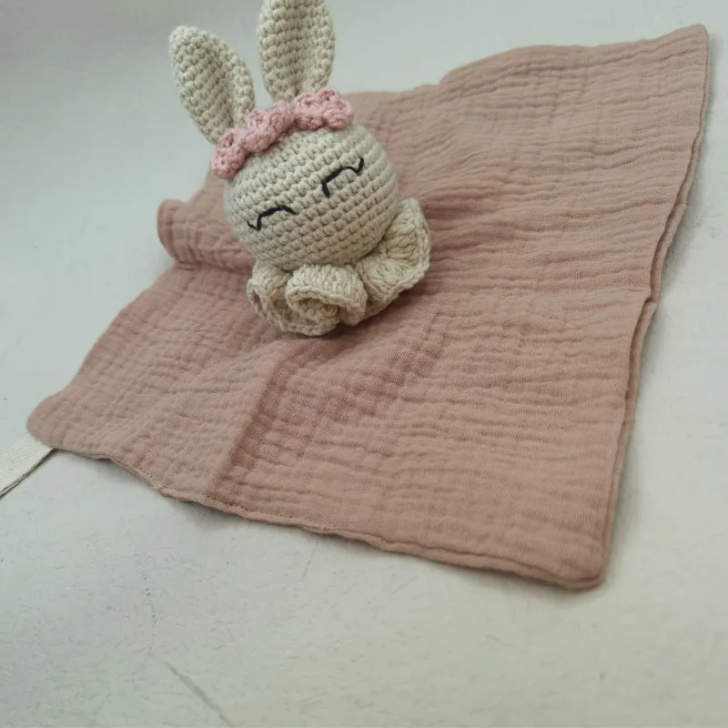 Baby Soother Appease Towel Bib Soft Animal Rabbit Sleeping Doll Teether Infants Soft Comfort Sleeping Nursing Cuddling Blanket T