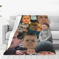Hasbulla Magomedov Warm Soft Blanket Hasbik Funny Meme Travel Throw Blanket Winter Colorful Flannel Bedspread Sofa Bed Cover 1