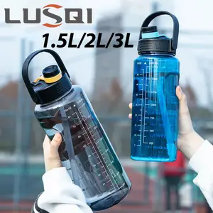 Bouteille d'eau, Gourde de sport en Tritan 1,5 litre BPA free, 1500ml  Gourde Sport, Étanche & Réutilisable, avec Filtre et Marqueur de Temps