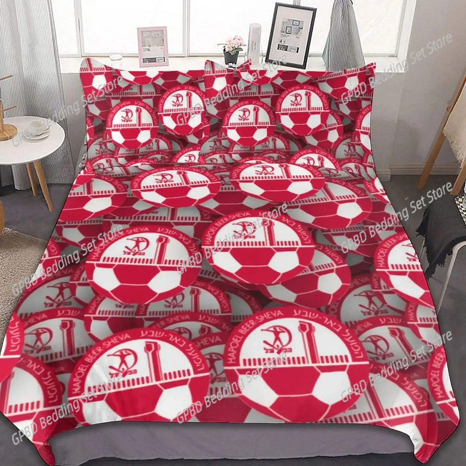 3D Printed Hapoel Beer Sheva Bedding Set Pillowcase Duvet Cover Double Twin Full Queen King Adult Kids Bedclothes Quilt Cover 4