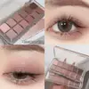 12-Color Low Saturation Eyeshadow Palette All Matte Tea Apricot Eye Makeup Palette Daily Earth Makeup Long Lasting Eye Shadows