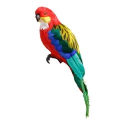 Colorful Artificial Parrot Feather Figurine for Home and Garden Decoration (Style D)