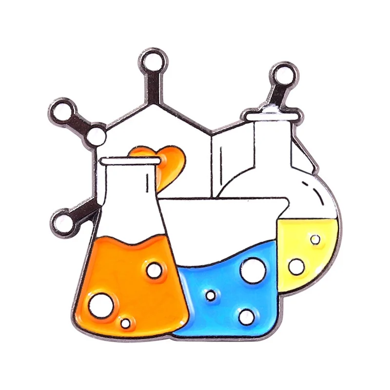 Interessante Emaille Pin Chemische Molekulare Struktur Brosche Element Kreative Schmuck Geschenk Becher Reagenzglas Brosche Abzeichen Revers – Detail 28