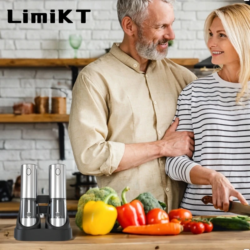 Electric Pepper Grinder Sea Salt Grinder Cereal Seasoning Stainless Steel TypeC Charging Model Base electric grinder salt and pepper grinder nut spice grinder pepper grinder herb spice grinder