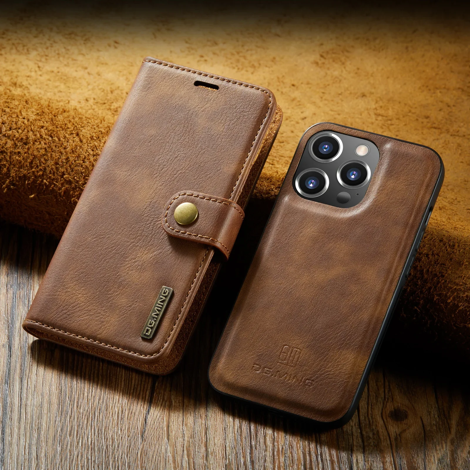 Detachable Magnetic Leather Phone Wallet Case with Card Holder