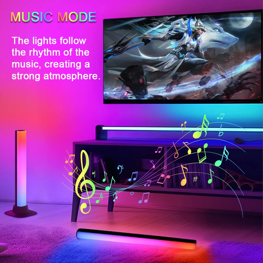 LED 조명 블루투스 RGB 다채로운 테이블 램프, 원격 음악 동기화 침실 게임 데스크탑 조명 침대 옆 바닥 램프
