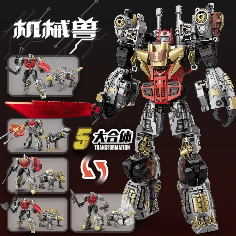 Dinobots Combiner Bricks Transformation Toys G1 Dinosaur 5IN1