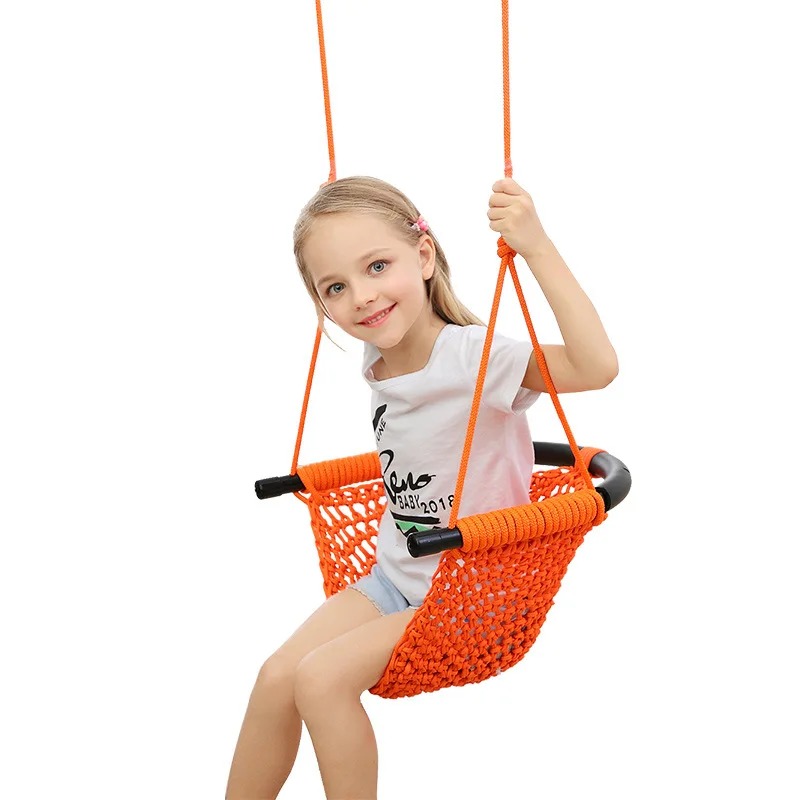 Kids Hammock Nest Swing Hand Weaving Playground Indoor Toys Courtyard Net Rope Swing Educational Equipment Entertainment Game 3