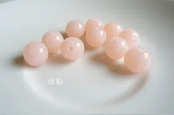 Vibrant Acrylic Round Perforated Loose Spacer Beads for DIY Crafting and Fashion Accessories (Jelly Korean pink)