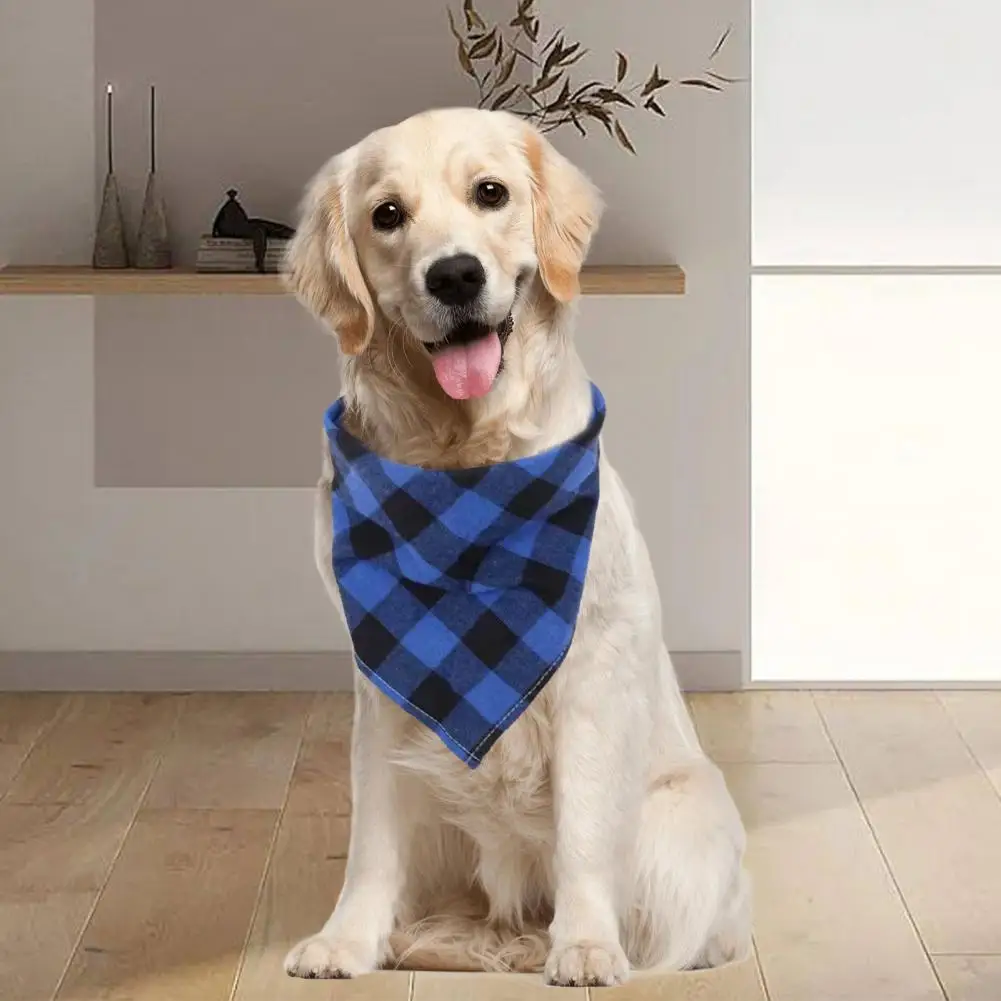

Fine Workmanship Pet Towel Pet Scarf Plaid Towel for Dogs Soft Comfortable Water Absorbent Neck Scarf with Fine Workmanship High