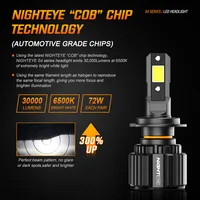 NIGHTEYE H7 Светодиодные автомобильные фары Canbus 30000LM H4 HB3 9005 HB4 9006 H11 H8 H9 9012 Светодиодные фонари 6500K Белый 72 Вт Автомобильная лампа — изображение 2