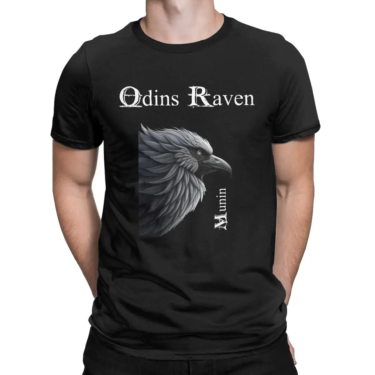 Odin'S Raven Nordic Valhalla Norse Mythology T Shirt 100% Cotton Tee Shirt Short Sleeve T Shirts Crewneck Clothing Plus Size
